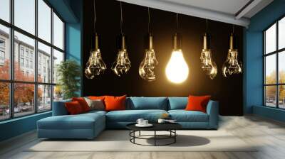 Light bulb and broken bulbs Wall mural