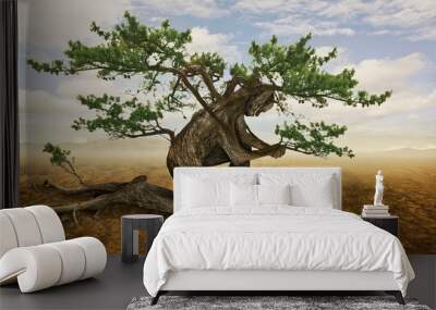 Tree in prayer Wall mural