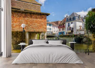 House on stilts in the French town of Salies de Bearn. Wall mural