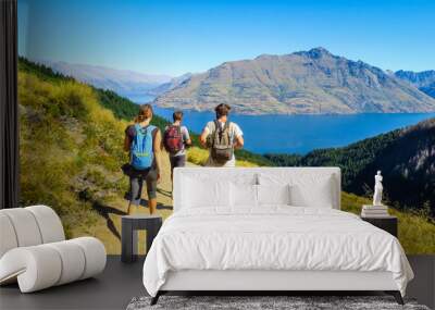 Hiking Ben Lomond in Queenstown, New-Zealand Wall mural