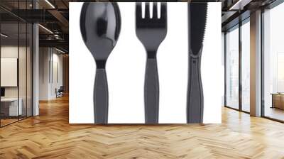 Plastic Cutlery set with Fork, Knife and Spoon Wall mural