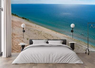 Sleeping Bear Dunes National Lake shore dunes with Lake Michigan in the background Wall mural