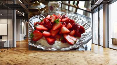 strawberries and cream Wall mural