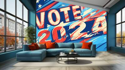 Vote 2024 Presidential Election Banner Background Backdrop Aspect 16:9 Wall mural