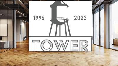 Water tower vector logo illustration design Wall mural