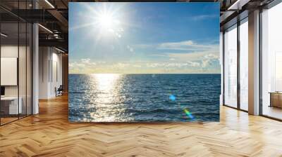 Seascape with the sun shine above Wall mural