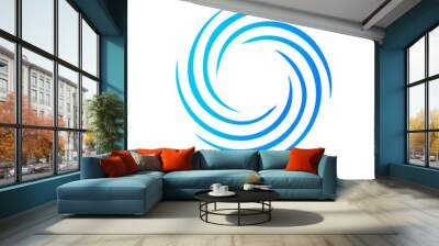 Blue futuristic circular wave vector Wall mural