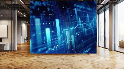 Financial figures and diagrams showing increasing profits and losses. 2 In 1. Blue. EACH SHOT IS LOOPABLE. More options in my portfolio Wall mural