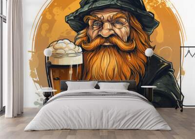 Fantasy Dwarf Character Enjoying a Frothy Beer

 Wall mural