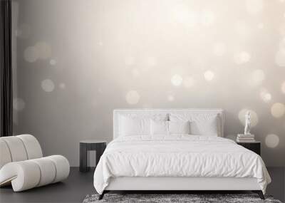 Abstract blurred background image of soft white bokeh lights on a gentle white backdrop, copy space, background, wallpaper Wall mural