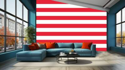 Red and White Stripes Pattern Wall mural