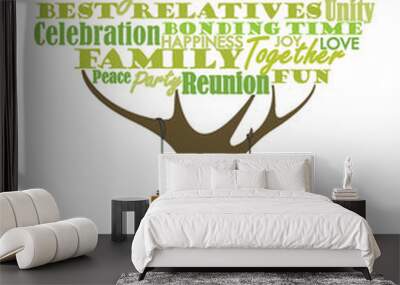 Family reunion design with word cloud element Wall mural