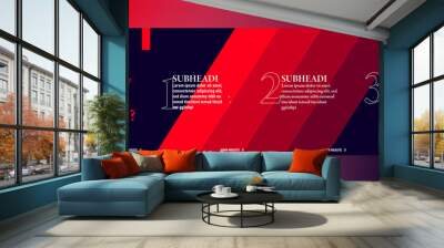 red and blue modern bussiness carousel vector template Wall mural