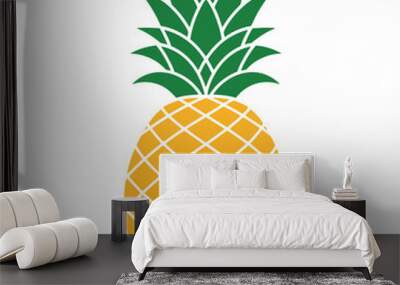 Pineapple Icon - Flat Tropical Fruit Illustration Wall mural