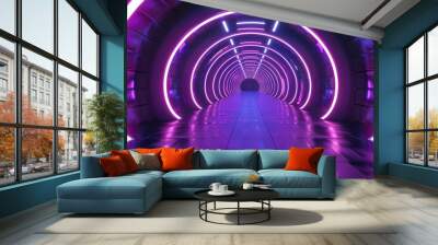 Neon Tunnel Wall mural