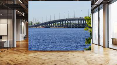 The view of Gilchrist Bridge on the bay near Punta Gorda, Florida, U.S.A Wall mural