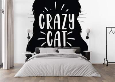 crazy cat lady illestrator design Wall mural