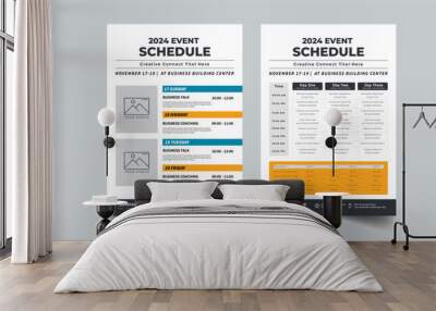 Event Schedule design template layout with 2 concept design Wall mural