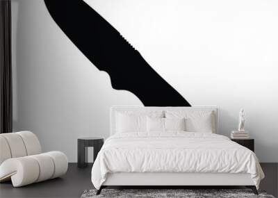 Survival Knife Silhouette. Black and White Icon Design Elements on Isolated White Background Wall mural