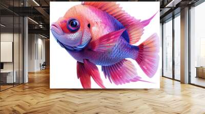 Fish isolated on a transparent background for web banner Wall mural