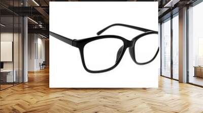 Black frame glasses isolated on white background. Wall mural