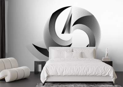 Abstract circle sign, symbol, logo, emblem, icon, geometric dynamic pattern, vector modern design element. Wall mural