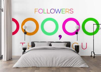 1000000 followers thank you celebration, 1 Million followers template design for social network and follower ,Vector illustration. Wall mural