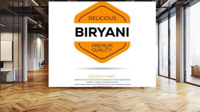 Creative (Biryani) logo template, Biryani sticker, vector illustration. Wall mural