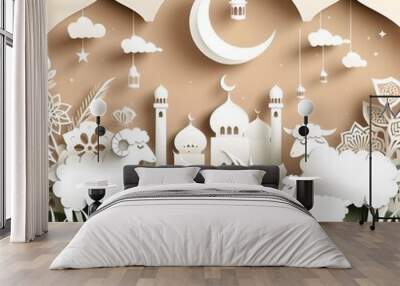 Eid Mubarak card design  Wall mural