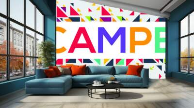 Geometric creative colorful (scamper) text design ,written in English language, vector illustration.
 Wall mural