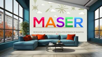 MASER mean (microwave amplification by stimulated emission of radiation) Laser acronyms ,letters and icons ,Vector illustration.
 Wall mural