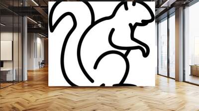 squirrel outline vector icon Wall mural