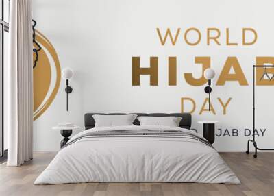 World hijab day, held on 1 February, Vector illustration. Wall mural