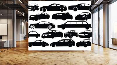 car silhouettes set - vector illustration. Wall mural