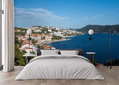 Neum in Bosnia and Herzegovina on the Adriatic sea with red roofs and coastal views Wall mural