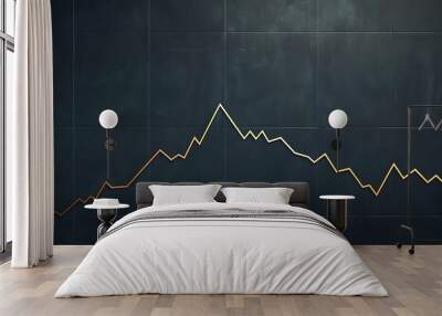 A bold line graph showing a significant upward trend in stock prices, on a dark slate background, reflecting positive investment prospects. Wall mural