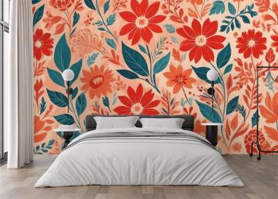 Floral seamless pattern Wall mural