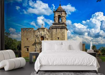 Mission San Jose is a historic landmark building with an operation church parish inside in San Antonio Texas. Wall mural