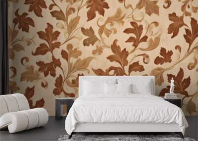 seamless pattern with leaves Wall mural