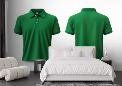 A green polo shirt shown from both the front and back Wall mural