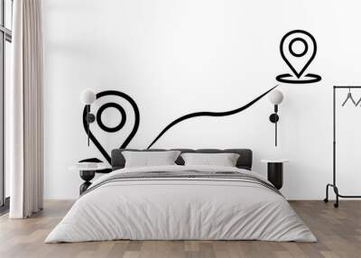 Distance to travel between two points icon vector image  Wall mural