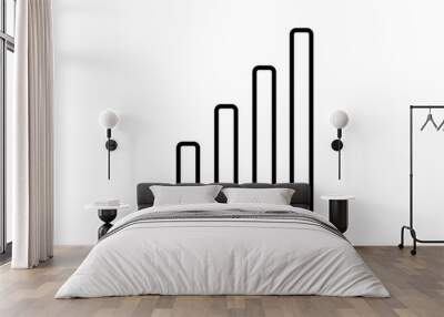 Growth chart icon for business success and financial performance tracking Wall mural