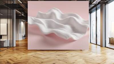 3D rendering of hierarchical materials including realistic fabrics, functional fibers, or sanitary pads, isolated advertising models featuring antibacterial disposable fiber and soft filler. Wall mural