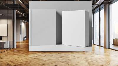 3D vector mockup of a white book cover featuring clean front and back cover templates Wall mural