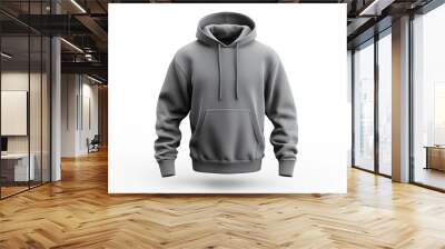 Blank hooded sweatshirt mockup for print isolated on a white background A 3D rendering of a simple hoodie great for fashion design or custom print work Wall mural