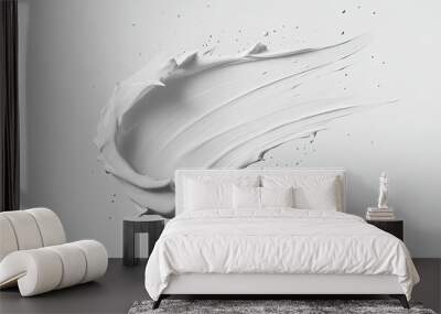 Cosmetic cream smear texture A realistic brush stroke mockup of a white beauty product such as milk mousse or toothpaste creating a smooth swirl or splash for skincare presentations Wall mural