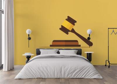 Gavel icon vector. Hammer symbol vector Wall mural