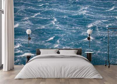 View to the strong stormy sea during strong wind, nature concept Wall mural