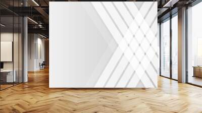 Grey white abstract background wide banner geometry arrow shine and layer element vector illustration. Wall mural