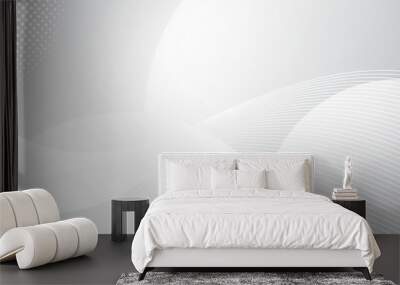 White and gray background with abstract design. Wall mural